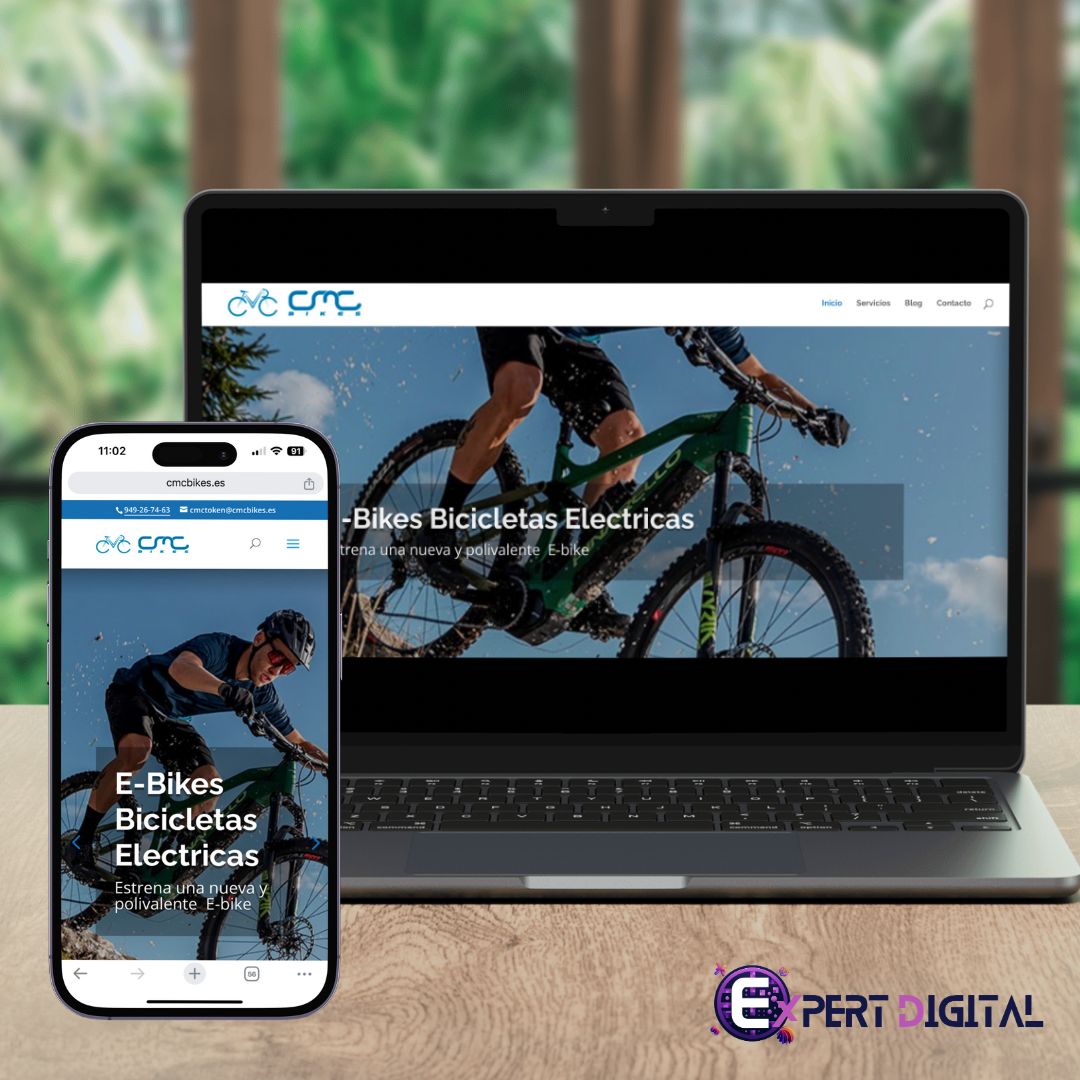 Web de CMC Bikes en portátil y móvil