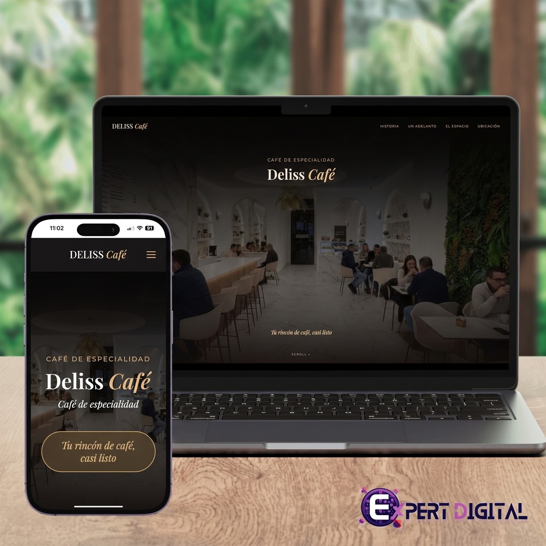 Web de Deliss Café en portátil y móvil
