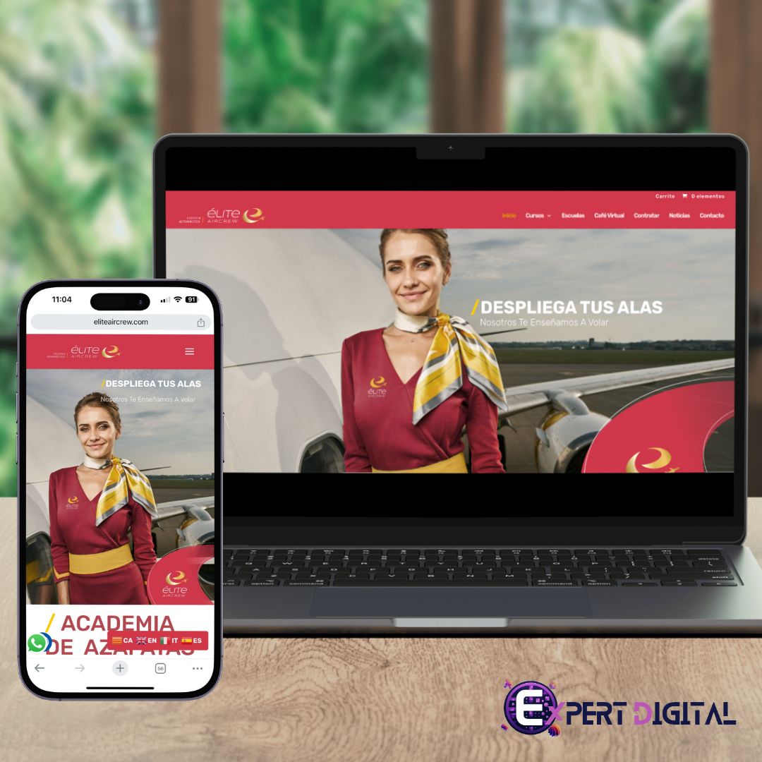 Web de Élite Aircrew en portátil y móvil