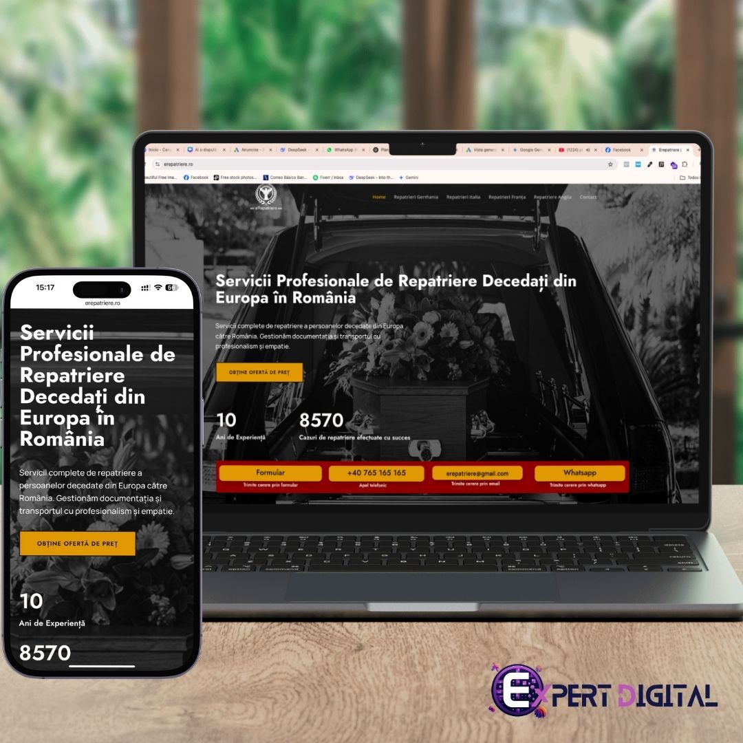Web de eRepatriere.ro en portátil y móvil