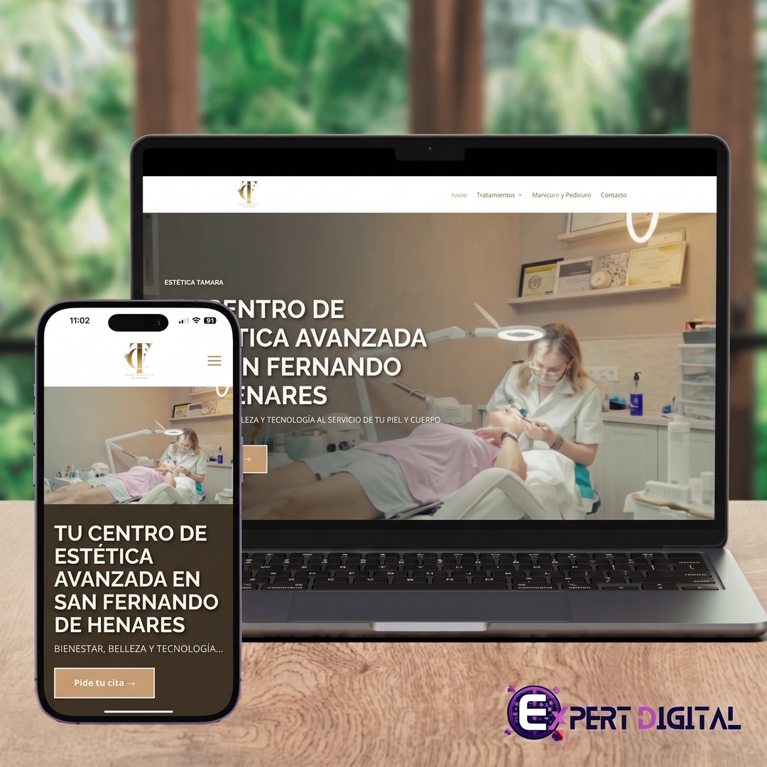 Web de Estética Tamara en portátil y móvil