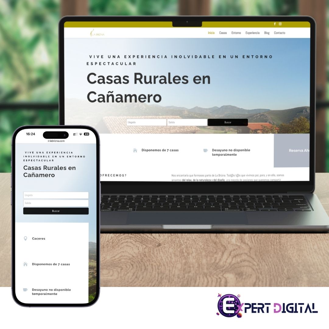 Web de La Brizna en portátil y móvil