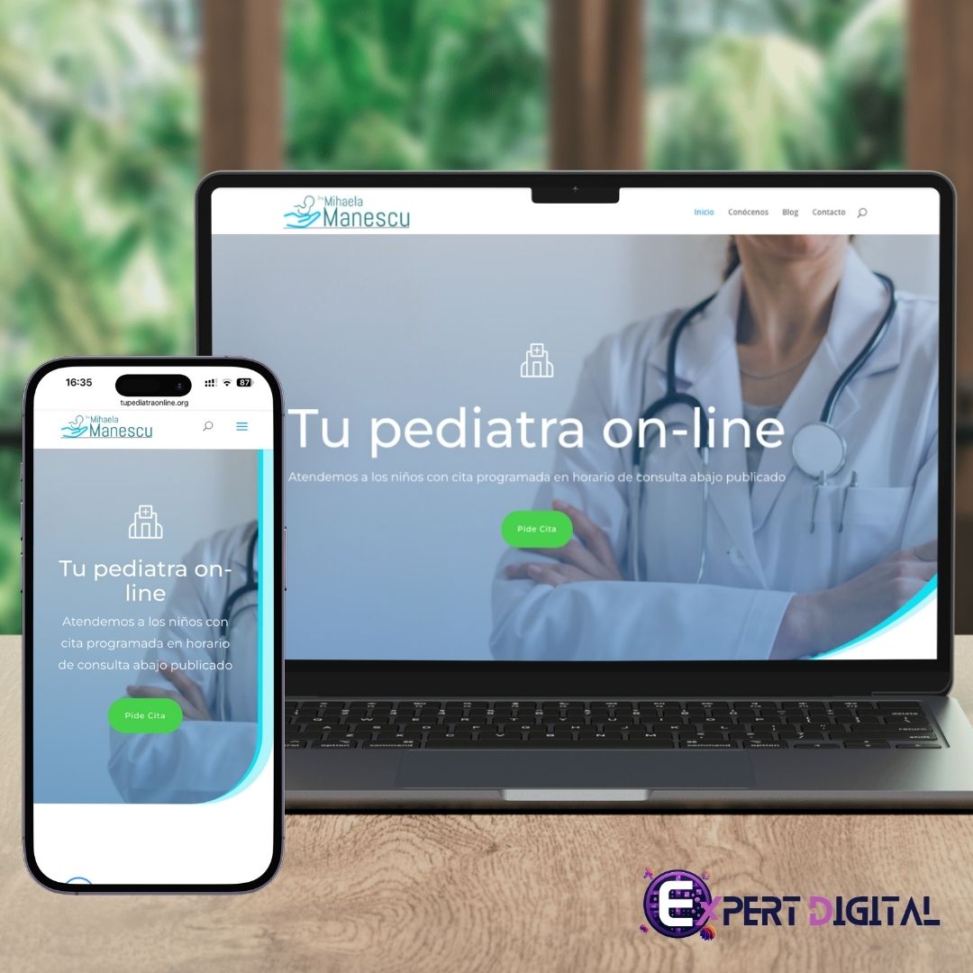 Web de Tu Pediatra Online en portátil y móvil