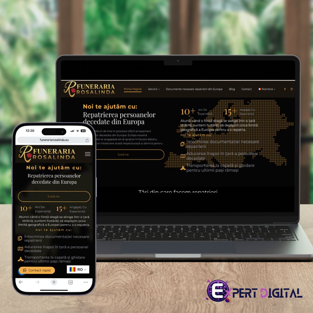 Web de Funeraria Rosalinda en portátil y móvil