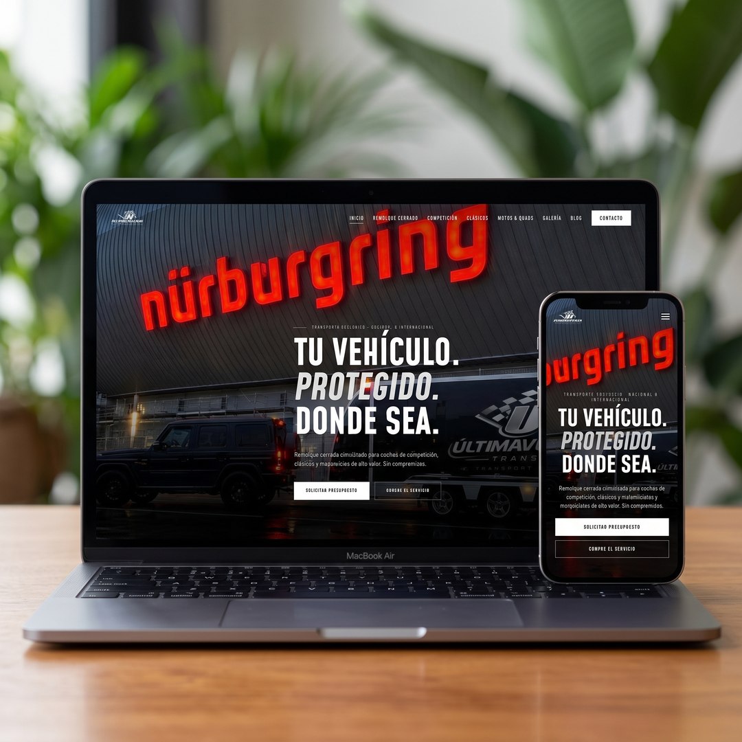 Web de Última Vuelta Transport en portátil y móvil