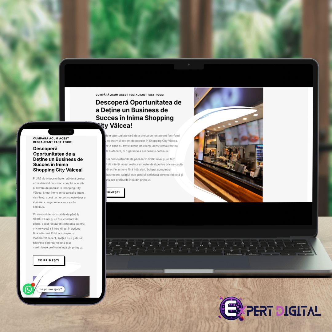 Web de Shopping City Vâlcea en portátil y móvil